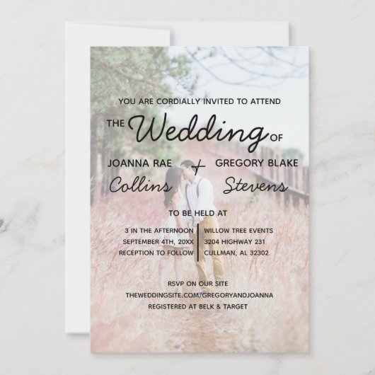 Geen thema, gewoon liefdesfotoweddenschap kaart (Voorkant)