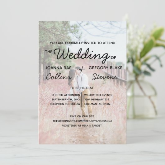 Geen thema, gewoon liefdesfotoweddenschap kaart (Staand voorkant)