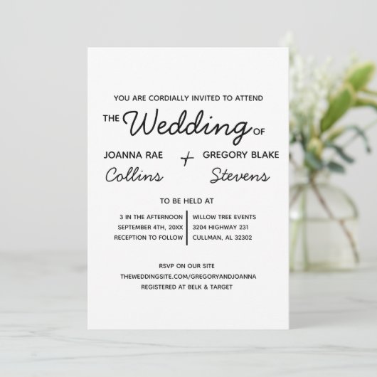 Geen thema, gewoon liefdesweddenschap kaart (Staand voorkant)