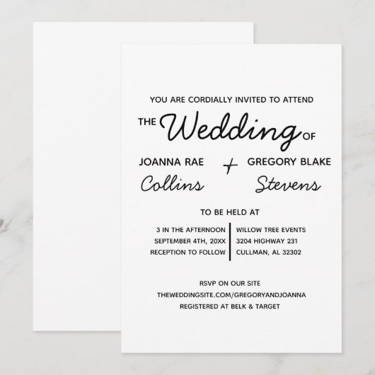 Geen thema, gewoon liefdesweddenschap kaart (Voorkant / Achterkant)