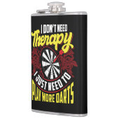 Geen therapie Gewoon meer Darts Grappige Flask 8 o Heupfles (Links)
