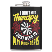 Geen therapie Gewoon meer Darts Grappige Flask 8 o Heupfles (Voorkant)