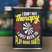 Geen therapie Gewoon meer Darts Grappige Flask 8 o Heupfles