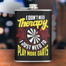 Geen therapie Gewoon meer Darts Grappige Flask 8 o