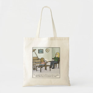 Geen tijd om Piano Lesson-Cartoon te oefenen Tote Bag