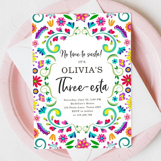 Geen tijd om te siësta derde Fiesta meisje verjaar Kaart