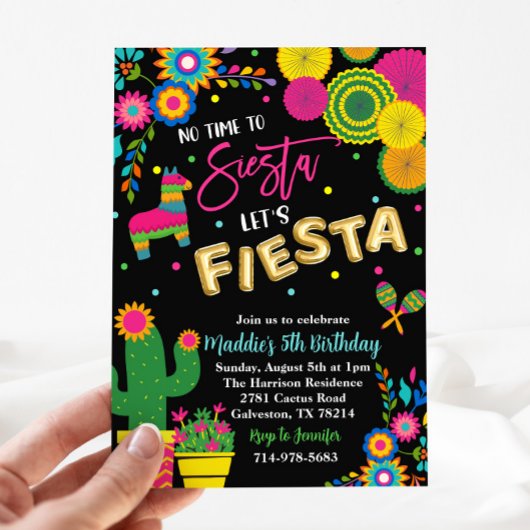 Geen tijd om te siesta Laten we feest vieren Verja Kaart