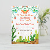 Geen tijd voor de uitnodiging van Siesta Birthday (Staand voorkant)