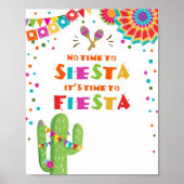 Geen tijd voor Siesta Cactus Fiesta-lijstteken Poster (Voorkant)