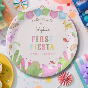 Geen tijd voor siesta fiesta mexican eerste verjaa papieren bordje