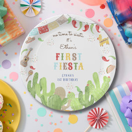 Geen tijd voor siesta fiesta mexican eerste verjaa papieren bordje