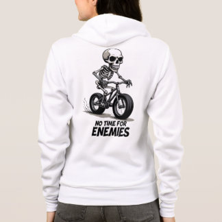 💀 "Geen tijd voor vijanden" – Badass Skeleton Bik Hoodie