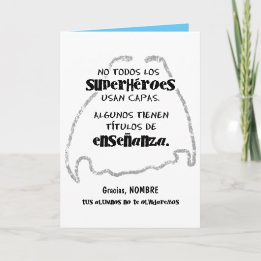 Geen todos los superhéroes usan capas. kaart (Voorkant)