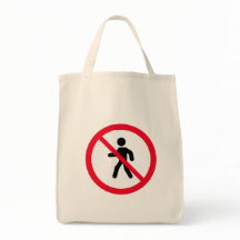 Geen toegang voetgangersbord | Canvas tas voor kru