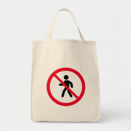 Geen toegang voetgangersbord | Canvas tas voor kru
