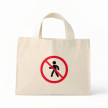 Geen toegang voetgangersbord | Kleine Canvas tas
