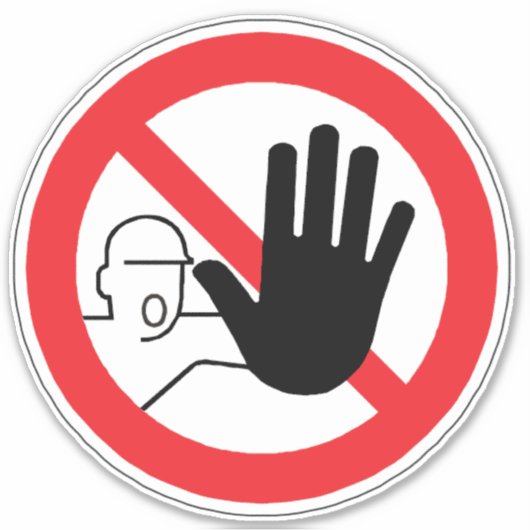 Geen toegang voor onbevoegden Etiket Sticker (Voorkant)