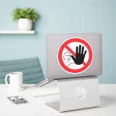 Geen toegang voor onbevoegden Etiket Sticker (Laptop op bureau)