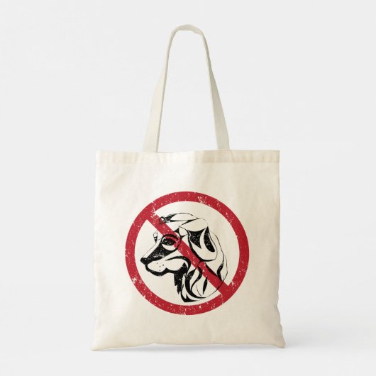 Geen toegestane Canvas tas honden (Achterkant)
