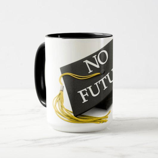 "Geen toekomstige afstudeerkap" koffie-Mok Mok (Voorkant links)