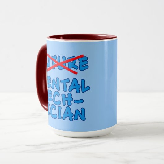 Geen toekomstige tandtechnicus meer mok (Voorkant links)