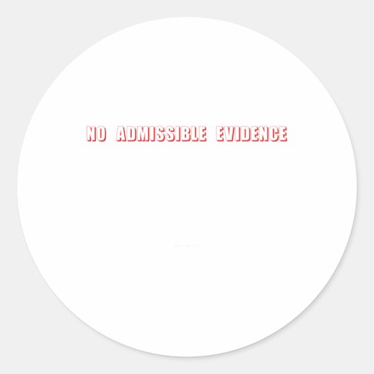 Geen toelaatbare Sticker van bewijs (Voorkant)
