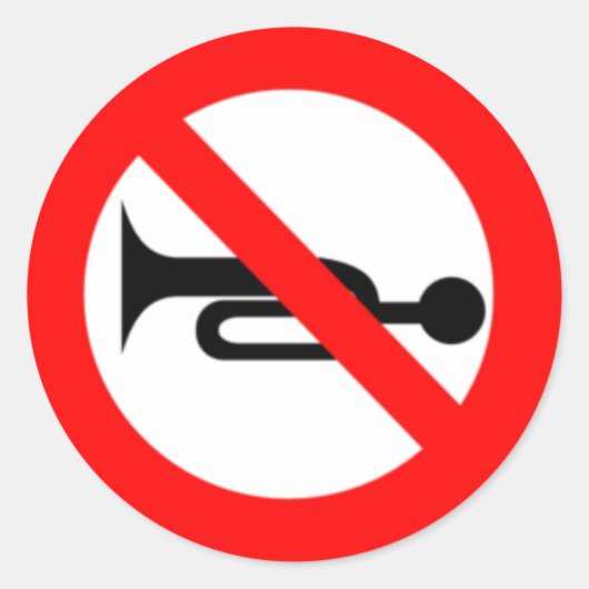 Geen Toeter Bord Ronde Sticker (Voorkant)
