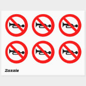 Geen Toeter Bord Ronde Sticker (Vel)