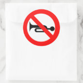 Geen Toeter Bord Ronde Sticker (Tas)