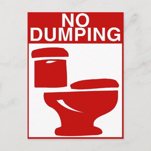 Geen toiletbordje dumpen briefkaart (Voorkant)