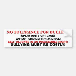 GEEN TOLERANTIE 4 BULLIES BUMPERSTICKER