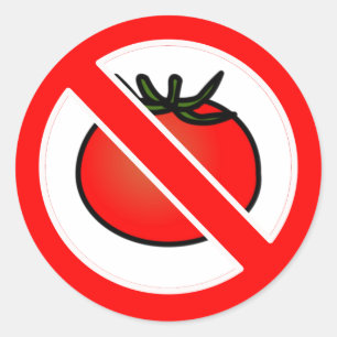 Geen Tomaten Ronde Sticker
