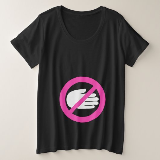 Geen touchbordhandjes voor kraamt-shirt grote maat t-shirt (Design voorkant)