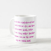 Geen tranen meer - kankeropwekkers koffiemok (Voorkant links)