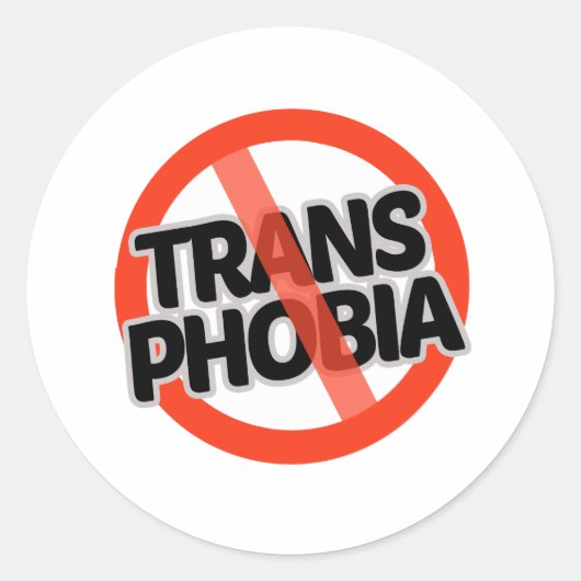 Geen Transfobie Ronde Sticker (Voorkant)