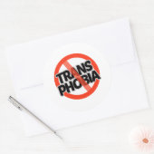 Geen Transfobie Ronde Sticker (Envelop)