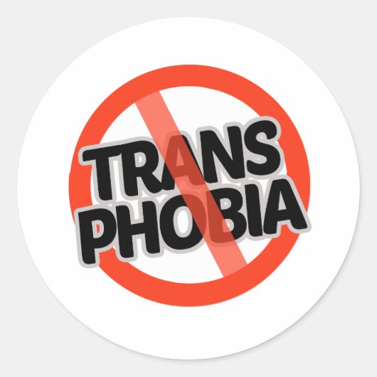 Geen Transfobie Ronde Sticker (Voorkant)