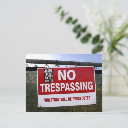 GEEN TRESPASSEND teken en ... Briefkaart (Staand voorkant)