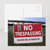 GEEN TRESPASSEND teken en ... Briefkaart (Voorkant / Achterkant)