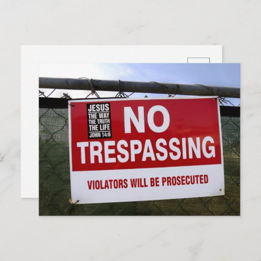 GEEN TRESPASSEND teken en ... Briefkaart (Voorkant / Achterkant)