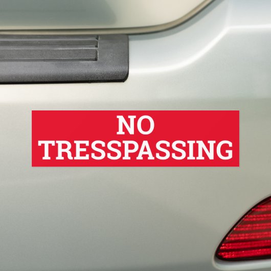 GEEN TRESPASSEND teken/sticker Bumpersticker (Op auto)