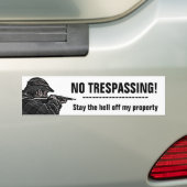 GEEN TRESPASSENDE Bumpersticker van de Beschermer (Op auto)