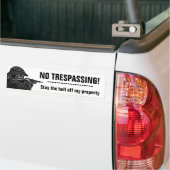 GEEN TRESPASSENDE Bumpersticker van de Beschermer (Op Truck)