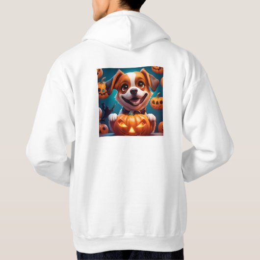 GEEN Tricks ALLEEN Treats Schattige Halloween Pupp Hoodie (Achterkant)
