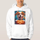 GEEN Tricks ALLEEN Treats Schattige Halloween Pupp Hoodie (Voorkant)