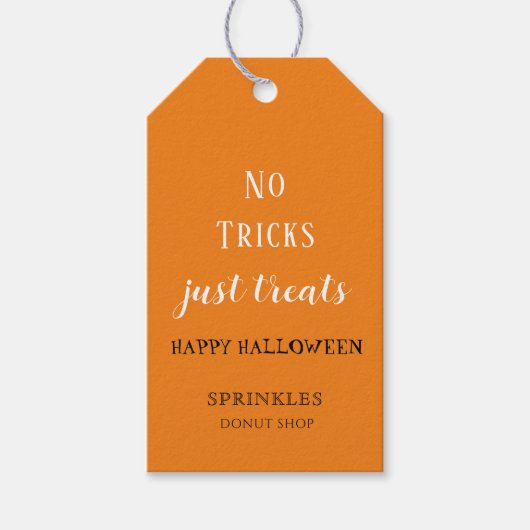 Geen Tricks behandelt alleen Halloween Bakery Cadeaulabel (Voorkant)