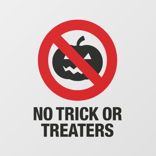 Geen truc of traktaties Anti Halloween Motif 1 Raamsticker (Vel)