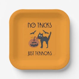 Geen trucjes, alleen terreur papieren bordje