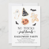 Geen trucjes, gewoon behandelt Halloween uitnodigi Kaart (Voorkant)
