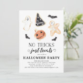 Geen trucjes, gewoon behandelt Halloween uitnodigi Kaart (Staand voorkant)